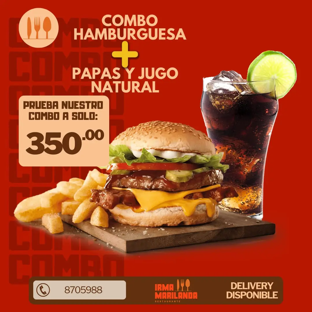 Hamburguesas Irma Marilanda (Combo y Sola)